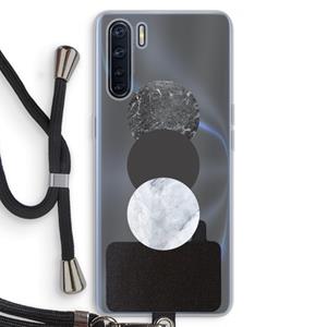 CaseCompany Marmeren cirkels: Oppo A91 Transparant Hoesje met koord