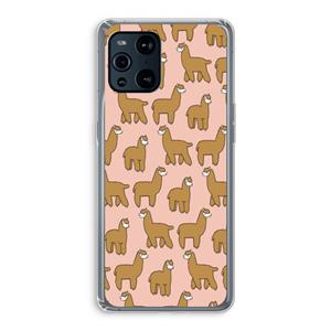 CaseCompany Alpacas: Oppo Find X3 Pro Transparant Hoesje