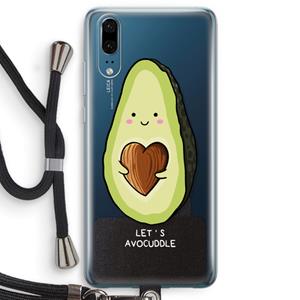 CaseCompany Avocuddle: Huawei P20 Transparant Hoesje met koord