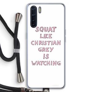 CaseCompany Christian Grey: Oppo A91 Transparant Hoesje met koord