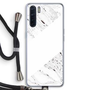 CaseCompany Biggest stripe: Oppo A91 Transparant Hoesje met koord