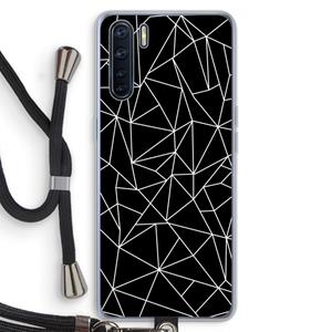 CaseCompany Geometrische lijnen wit: Oppo A91 Transparant Hoesje met koord
