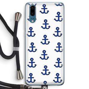 CaseCompany Ankers: Huawei P20 Transparant Hoesje met koord