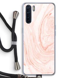 CaseCompany Peach bath: Oppo A91 Transparant Hoesje met koord