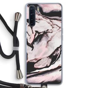 CaseCompany Roze stroom: Oppo A91 Transparant Hoesje met koord
