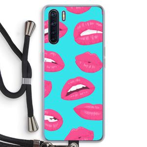 CaseCompany Bite my lip: Oppo A91 Transparant Hoesje met koord