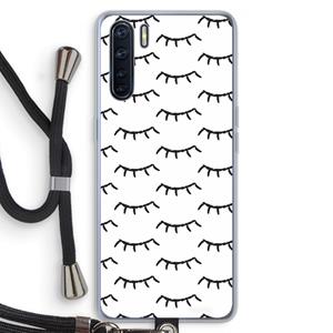 CaseCompany Wimpers: Oppo A91 Transparant Hoesje met koord