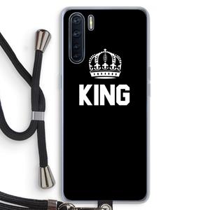 CaseCompany King zwart: Oppo A91 Transparant Hoesje met koord