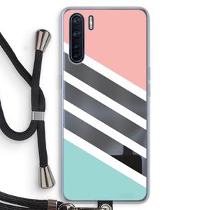 CaseCompany Strepen pastel: Oppo A91 Transparant Hoesje met koord