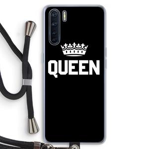 CaseCompany Queen zwart: Oppo A91 Transparant Hoesje met koord