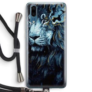CaseCompany Darkness Lion: Huawei P20 Transparant Hoesje met koord