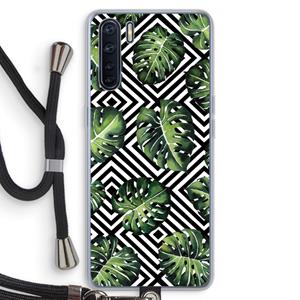 CaseCompany Geometrische jungle: Oppo A91 Transparant Hoesje met koord