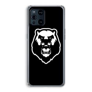 CaseCompany Angry Bear (black): Oppo Find X3 Pro Transparant Hoesje