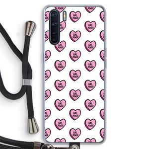 CaseCompany GIRL POWER: Oppo A91 Transparant Hoesje met koord