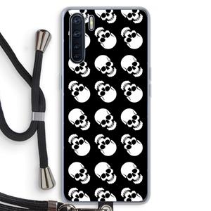 CaseCompany Musketon Skulls: Oppo A91 Transparant Hoesje met koord