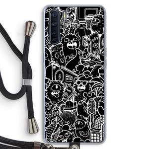 CaseCompany Vexx Black City : Oppo A91 Transparant Hoesje met koord