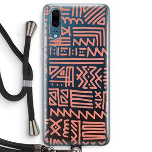 CaseCompany Marrakech Pink: Huawei P20 Transparant Hoesje met koord