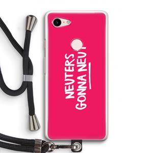 CaseCompany Neuters (roze): Pixel 3 Transparant Hoesje met koord
