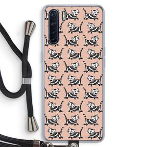 CaseCompany Zwarte poes: Oppo A91 Transparant Hoesje met koord