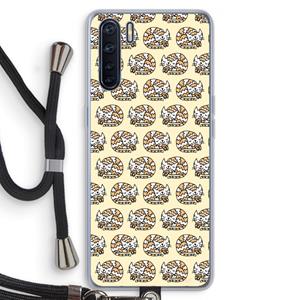 CaseCompany Slapende poes: Oppo A91 Transparant Hoesje met koord