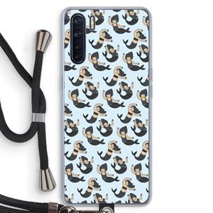 CaseCompany Zeemeermin: Oppo A91 Transparant Hoesje met koord