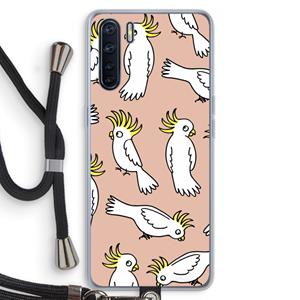 CaseCompany Papegaai: Oppo A91 Transparant Hoesje met koord