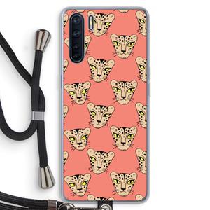 CaseCompany Tijger: Oppo A91 Transparant Hoesje met koord