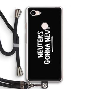 CaseCompany Neuters (zwart): Pixel 3 Transparant Hoesje met koord