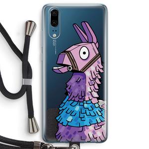 CaseCompany Lama: Huawei P20 Transparant Hoesje met koord