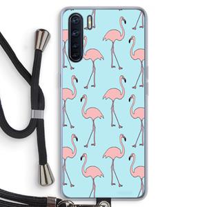 CaseCompany Anything Flamingoes: Oppo A91 Transparant Hoesje met koord
