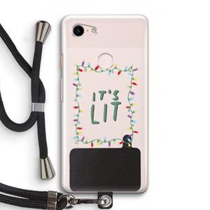 CaseCompany It's Lit: Pixel 3 Transparant Hoesje met koord