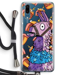 CaseCompany Loot Burger: Huawei P20 Transparant Hoesje met koord