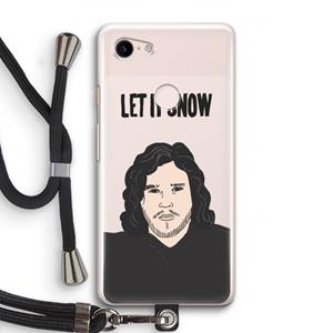 CaseCompany Let It Snow: Pixel 3 Transparant Hoesje met koord