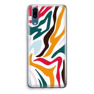 CaseCompany Colored Zebra: Huawei P20 Transparant Hoesje