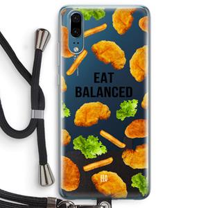 CaseCompany Eat Balanced: Huawei P20 Transparant Hoesje met koord