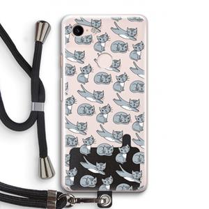 CaseCompany Poezen: Pixel 3 Transparant Hoesje met koord