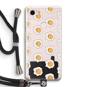 CaseCompany Bacon to my eggs #1: Pixel 3 Transparant Hoesje met koord