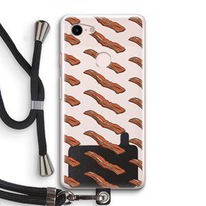 CaseCompany Bacon to my eggs #2: Pixel 3 Transparant Hoesje met koord