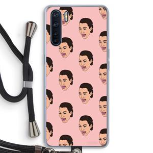 CaseCompany Ugly Cry Call: Oppo A91 Transparant Hoesje met koord
