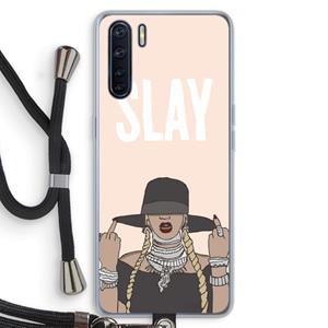 CaseCompany Slay All Day: Oppo A91 Transparant Hoesje met koord