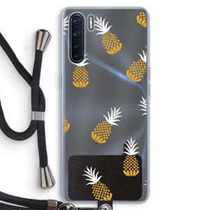 CaseCompany Ananasjes: Oppo A91 Transparant Hoesje met koord