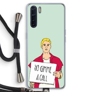 CaseCompany Gimme a call: Oppo A91 Transparant Hoesje met koord