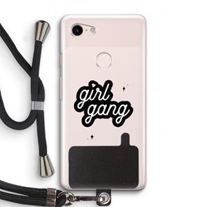 CaseCompany Girl Gang: Pixel 3 Transparant Hoesje met koord