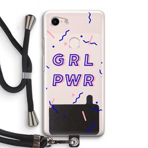 CaseCompany GRL PWR: Pixel 3 Transparant Hoesje met koord
