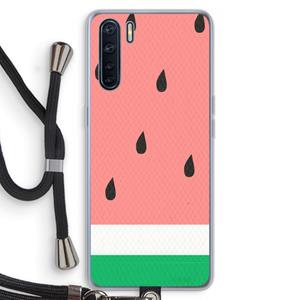 CaseCompany Watermeloen: Oppo A91 Transparant Hoesje met koord