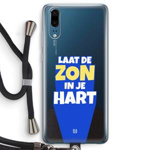 CaseCompany Laat de zon in je hart: Huawei P20 Transparant Hoesje met koord