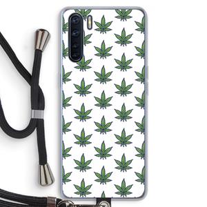 CaseCompany Weed: Oppo A91 Transparant Hoesje met koord