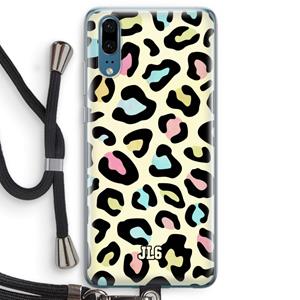 CaseCompany Leopard pattern: Huawei P20 Transparant Hoesje met koord