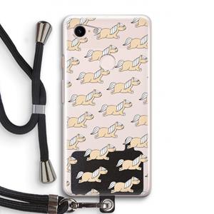 CaseCompany Ponys: Pixel 3 Transparant Hoesje met koord