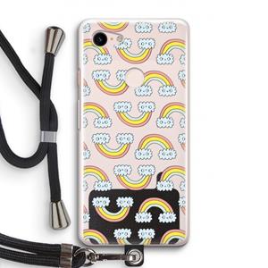 CaseCompany Regenboog: Pixel 3 Transparant Hoesje met koord